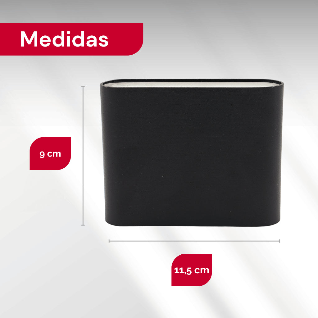 Arandela de Parede Preta LED 5W IP66 A Prova d'Água Vários Modelos Decoração Externa Branco Quente