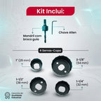 Kit Serra Copo Circular Profissional 6 Peças 25mm a 54mm Furadeira Para Madeira Gesso Drywall PVC