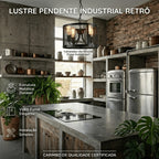 Lustre Pendente Aramado Industrial Preto 4 Soquetes E27 Altura Ajustável para Sala e Cozinha