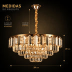 Lustre Pendente Cristal Moderno Sala de Jantar Luxo E14 Bivolt Cabo Ajustável