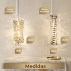 Lustre Pendente Led Prateado XLX 25cm 45cm Teto Cristal Luxuoso Moderno Três Cores Bivolt 127/220v