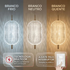 Pendente Led Oval De Vidro Cristal 24w Tricolor Bivolt 220v Design Moderno Luxuoso Mesa Jantar