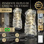 Lustre Pendente Led Prateado XLX 25cm 45cm Teto Cristal Luxuoso Moderno Três Cores Bivolt 127/220v