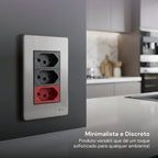 Tomada de Parede 110V 220V 10A 20A Aço Escovado 4X2 Fusion Pro XLX Placa Interruptor Luxuoso Moderno