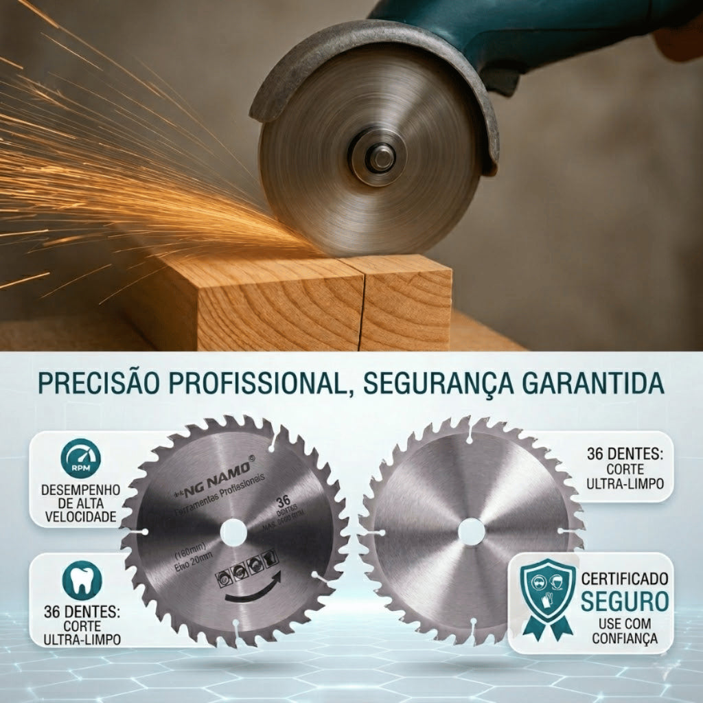 Lâmina de Serra Circular Profissional Disco para Madeira 7 Polegadas 180mm 36 Dentes Furo Universal