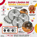 Lâmina de Serra Circular Profissional Disco para Madeira 7 Polegadas 180mm 36 Dentes Furo Universal