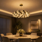 Lustre Cristal K9 Fumê e Transparente Dourado Pendente Moderno Luxo Sala de Jantar E14 Bivolt