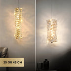 Lustre Pendente Led Prateado XLX 25cm 45cm Teto Cristal Luxuoso Moderno Três Cores Bivolt 127/220v