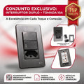 Interruptor de Parede Tomada 10A 110V Carregador USB C Placa 4x2 Alumínio Escovado Unipolar Bipolar
