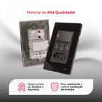 Tomada Modular Acrílico Branca Preto USB Placa ACRÍLICO Tomada 10A Interruptor 4X2 Bipolar Unipolar