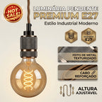 Pendente Soquete E27 de Teto Metal e Cobre estilo industrial Texturizado Vintage retrô Thomas Edison