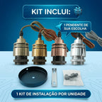 Pendente de Teto Soquete Vintage Retrô Industrial Lâmpada Bocal E27 + Fio + Tampa 110V/220V (Bivolt)