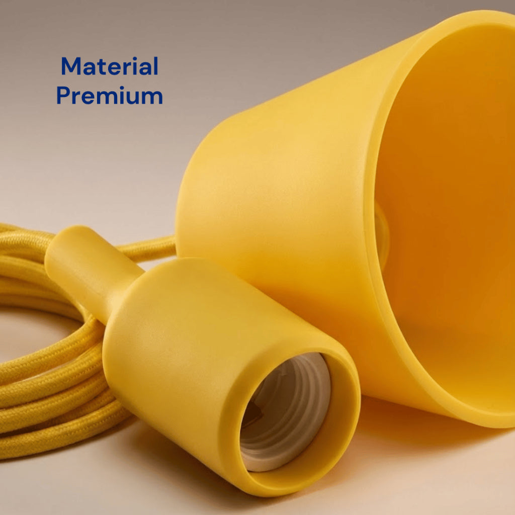 Pendente de Teto Silicone Aveludado Soquete E27 Colorido Verde Vermelho Amarelo Branco Preto XLX