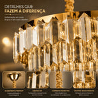 Lustre Pendente Cristal Moderno Sala de Jantar Luxo E14 Bivolt Cabo Ajustável