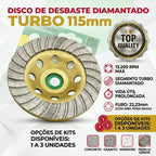Disco de Desbaste Diamantado Turbo 115mm 4.5 Polegadas Profissional Bloco Concreto Granito Mármore