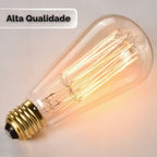 Lâmpada Filamento Thomas Edson Led 5W Retrô Vintage Luz Branco Quente 2700K St64 110V E27 Econômica