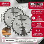 Disco de Serra Circular para Madeira 9 Polegadas 230mm 24 Dentes Profissional Corte Anel Redutor