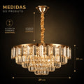 Lustre Pendente Cristal Moderno Sala de Jantar Luxo E14 Bivolt Cabo Ajustável