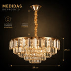 Lustre Pendente Cristal Moderno Sala de Jantar Luxo E14 Bivolt Cabo Ajustável