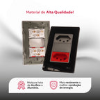 Tomada Modular Dupla de Parede 10A 110V 20A 220V Placa Preta de Acrílico Espelhado Innova XLX