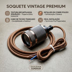 Pendente de Teto Metal Rock Retro Cobre Rosê Luminária Vintage Bocal E27 Bivolt