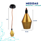 Pendente Dourado Soquete Vintage Retrô Teto Bocal E27 Bivolt Geométrico