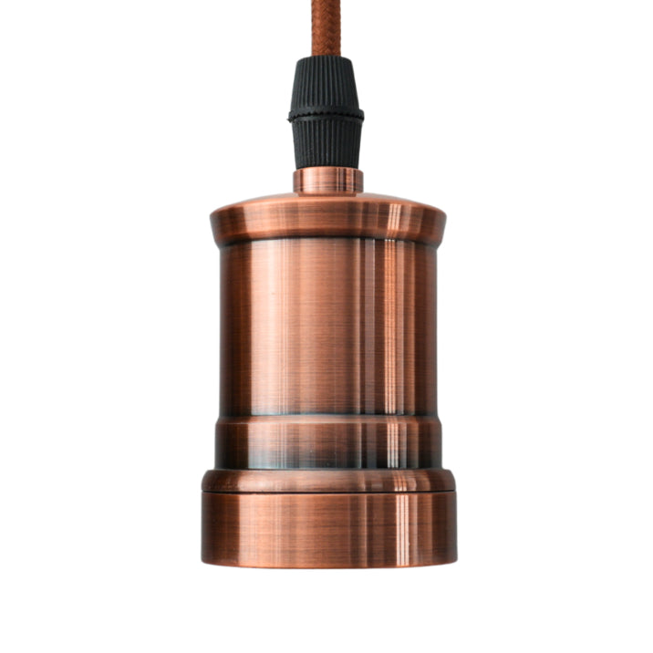 Pendente Soquete E27 de Teto Metal e Cobre estilo industrial importado Vintage retrô Luminária