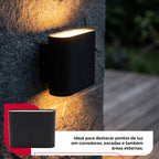 Arandela de Parede Preta LED 5W IP66 A Prova d'Água Vários Modelos Decoração Externa Branco Quente