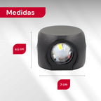 Arandela de Parede Preta LED 5W IP66 A Prova d'Água 4 Fachos de Luz Decoração Externa Branco Quente