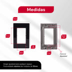 Tomada Modular 110V 220V 10A 20A Placa Acrílico Espelhado Alumínio Innova Pro XLX Moderna Preta
