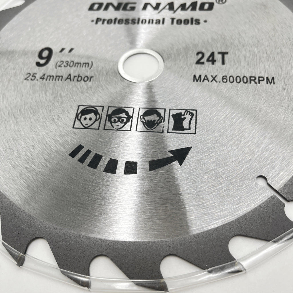 Disco de Serra Circular para Madeira 9 Polegadas 230mm 24 Dentes Profissional Corte Anel Redutor