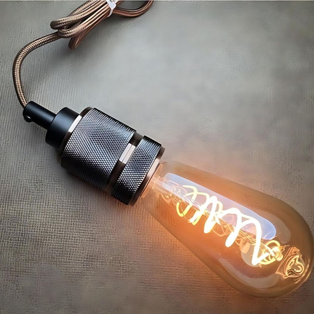 Pendente de Teto Metal Rock Retro Cobre Rosê Luminária Vintage Bocal E27 Bivolt