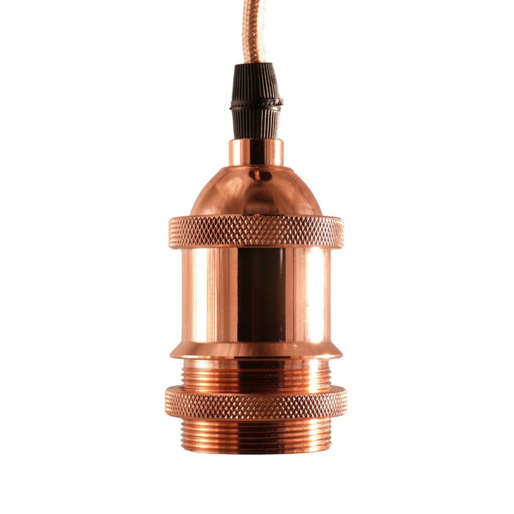 Pendente De Teto Vintage Retrô Simples Soquete Bivolt Lâmpada E27 Decoração Luminária Preto Rosê Dourado Várias Cores