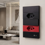 Tomada Modular 10A 110V 20A 220V Interruptor Unipolar Bipolar Cinza Preto Galvanizado Placa 4x2