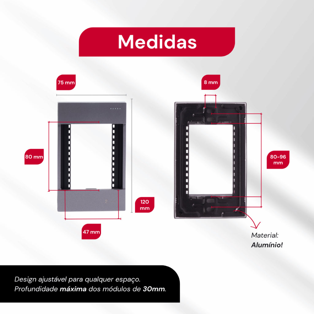 Tomada Modular 10A 20A Acrílico Cinza Monte Sua USB Placa Alumínio Interruptor 4X2 Bipolar Unipolar