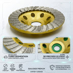 Disco de Desbaste Diamantado Turbo 115mm 4.5 Polegadas Profissional Bloco Concreto Granito Mármore