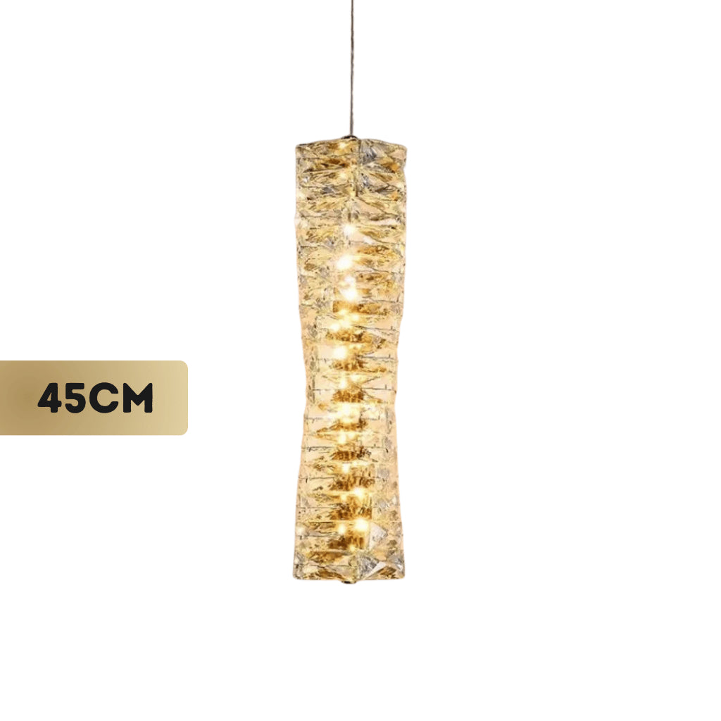 Lustre Pendente Led Prateado XLX 25cm 45cm Teto Cristal Luxuoso Moderno Três Cores Bivolt 127/220v