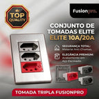 Tomada de Parede 110V 220V 10A 20A Aço Escovado 4X2 Fusion Pro XLX Placa Interruptor Luxuoso Moderno