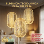 Pendente Led Oval De Vidro Cristal 24w Tricolor Bivolt 220v Design Moderno Luxuoso Mesa Jantar