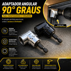 Conjunto 2 Adaptador Angular Curto Durável - 90° Imantado Encaixe Parafusadeira Ferramenta