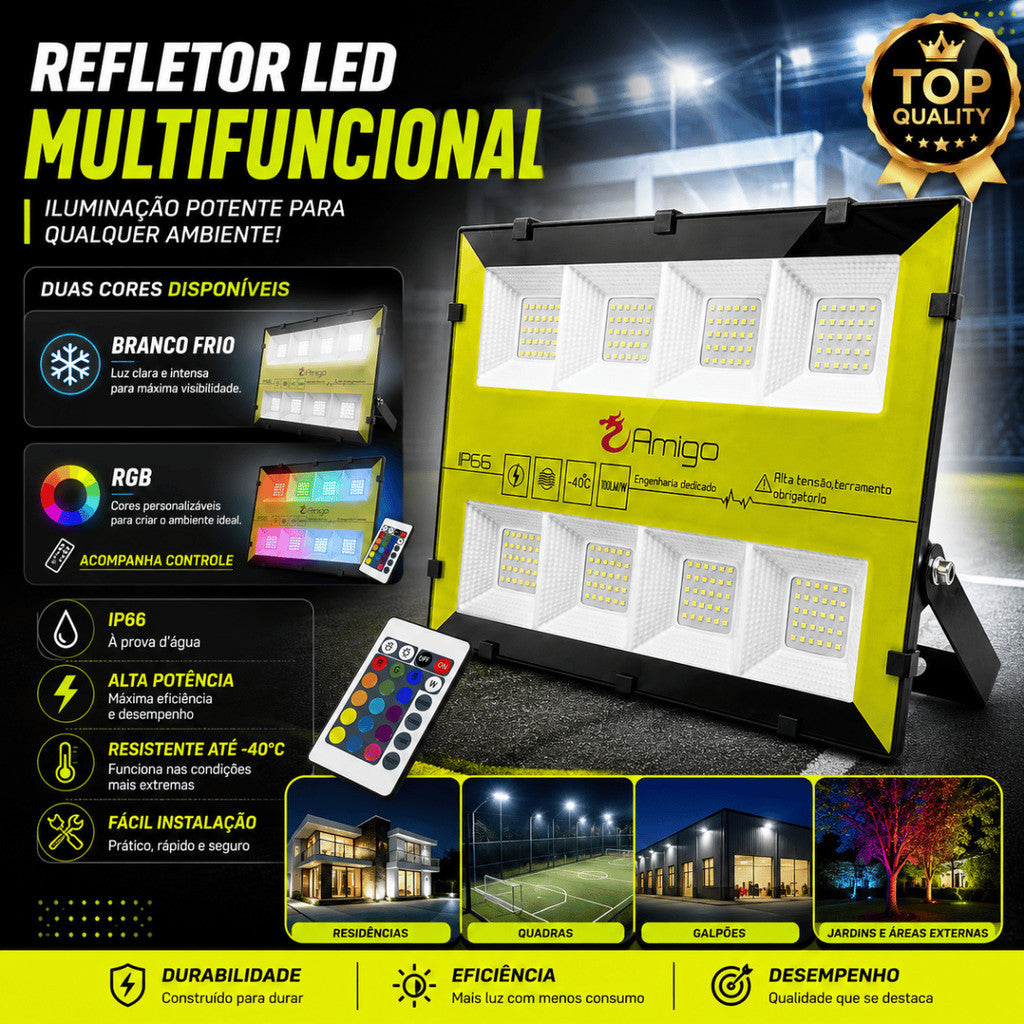 Refletor Holofote Led Bumblebee 400w Rgb Xlx A Prova Da Água