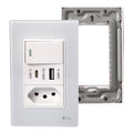 Conjunto 1 Interruptor Simples Usb 1 Tomada 127v Unipolar 250v Branco