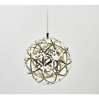 Luminária Pendente Lustre Design LED Cor Prata 50cm x 50cm / 30cm x 30cm Elegante Redondo