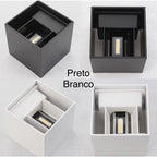 Arandela Luz De Parede BQ XLX 10cm x 10cm LED ABS ambientes internos e externos Branco Quente