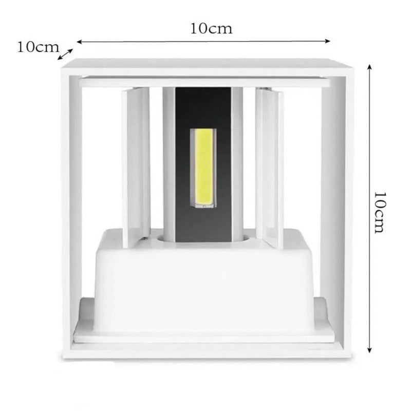 Arandela Luz De Parede BQ XLX 10cm x 10cm LED ABS ambientes internos e externos Branco Quente