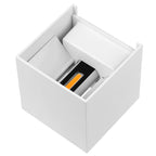 Arandela Luz De Parede BQ XLX 10cm x 10cm LED ABS ambientes internos e externos Branco Quente