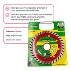 Disco Diamantado Turbo 110mm Corte Seco Concreto Alvenaria