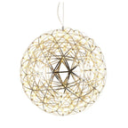 Luminária Pendente Lustre Design LED Cor Prata 50cm x 50cm / 30cm x 30cm Elegante Redondo