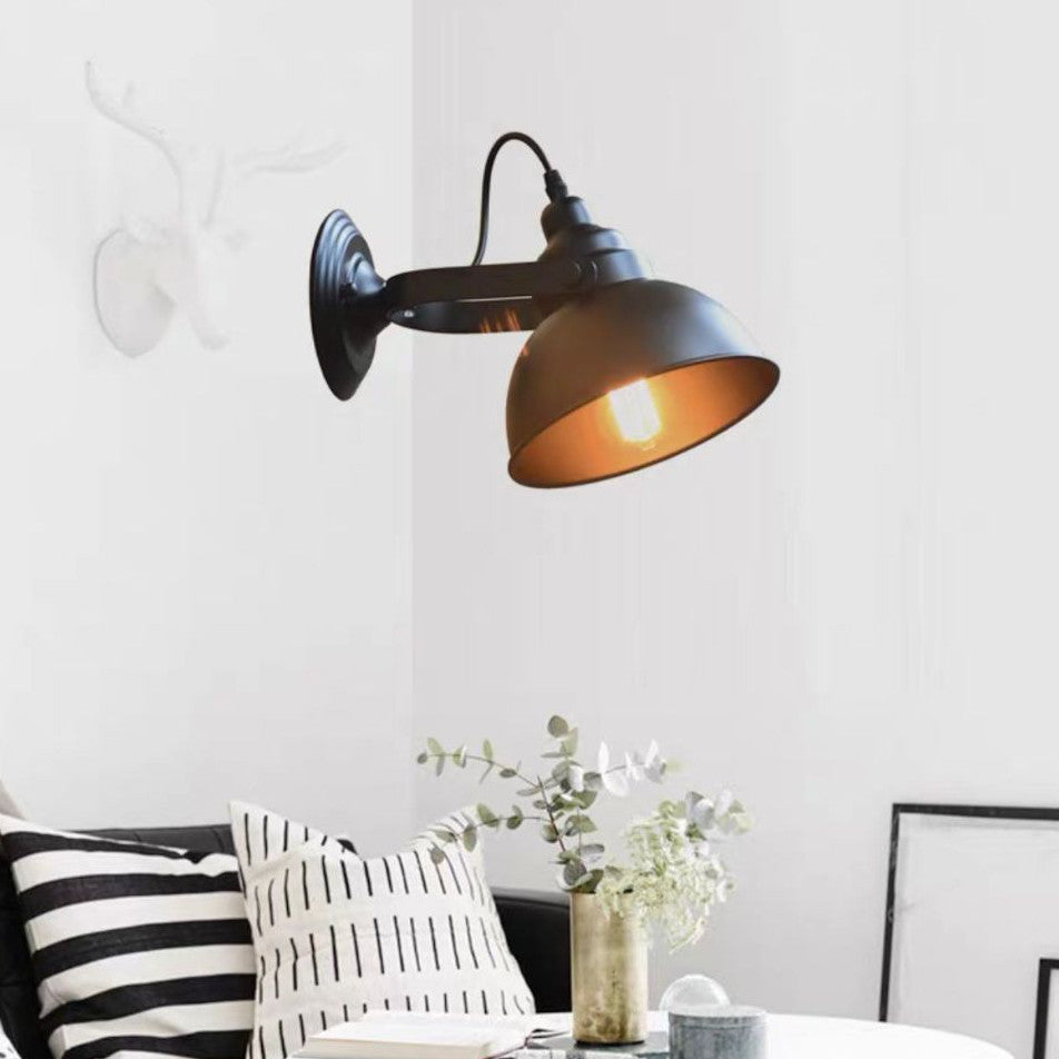 Luminária Pendente de parede do vintage E27 industrial arandela preto luz interior ajustável