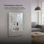 Conjunto 1 Interruptor Simples Usb 1 Tomada 127v Unipolar 250v Branco